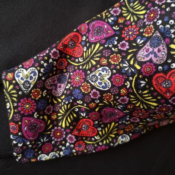 Adult Hearts Love Valentine Multicolor Handmade Face Mask Masque 100% Cotton - Picture 3 of 4